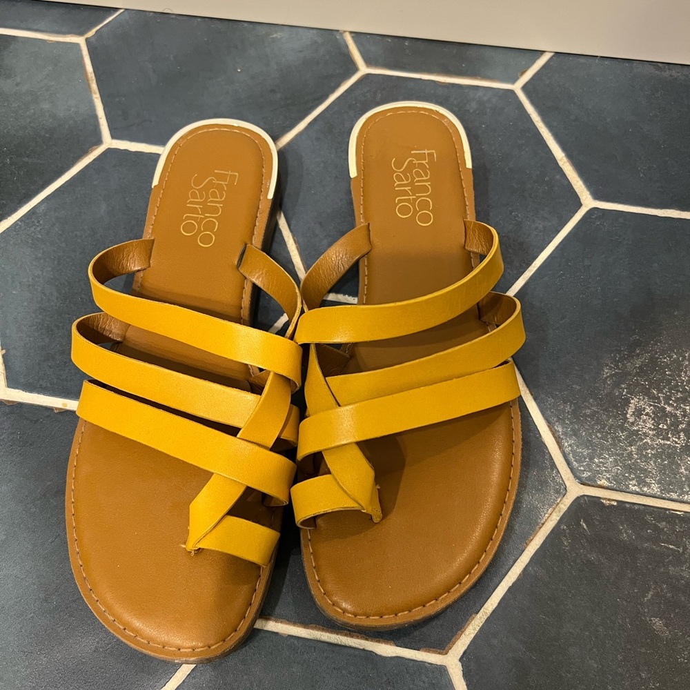 Franco Sarto Mustard Strappy Sandals